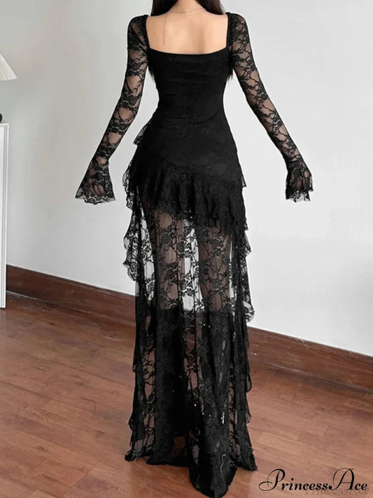 Enchantingcore Transparent Bodice Midi Dress