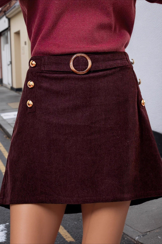 Corduroy A-Line Bodycon Skirt