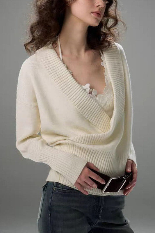 Minimalist Wrap Front Knit Bloshope