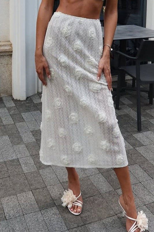 Flower Bodycon Maxi Skirt