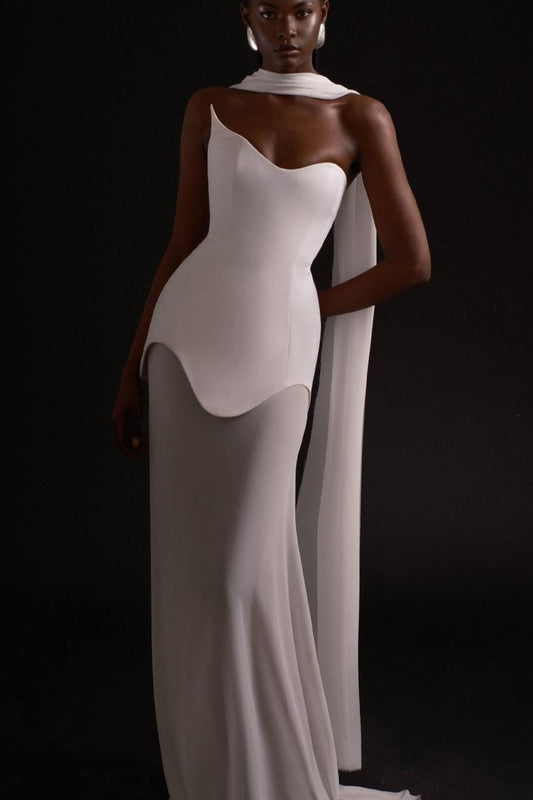 Stretch Tulle Bandage Mesh Formal Dress