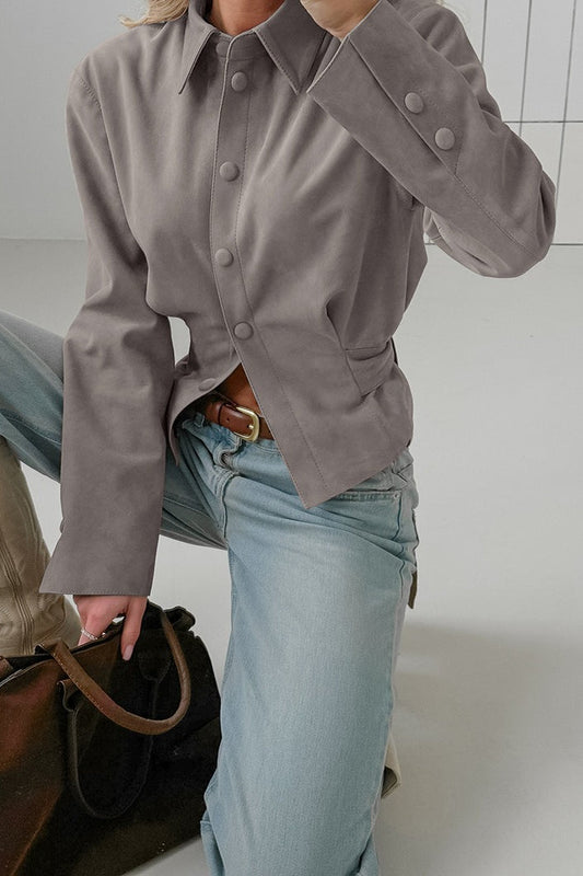 Vintage Khaki Suede Waist Cinched Bloshope