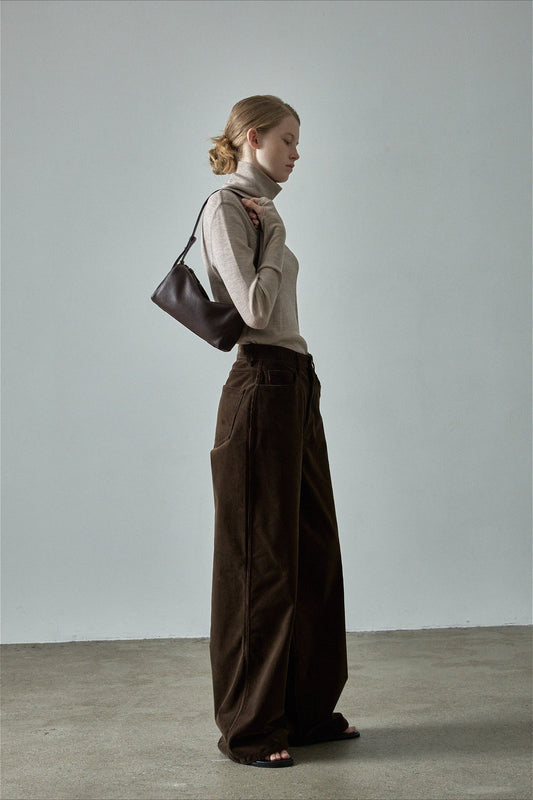 Corduroy High Waist Wide Leg Pants