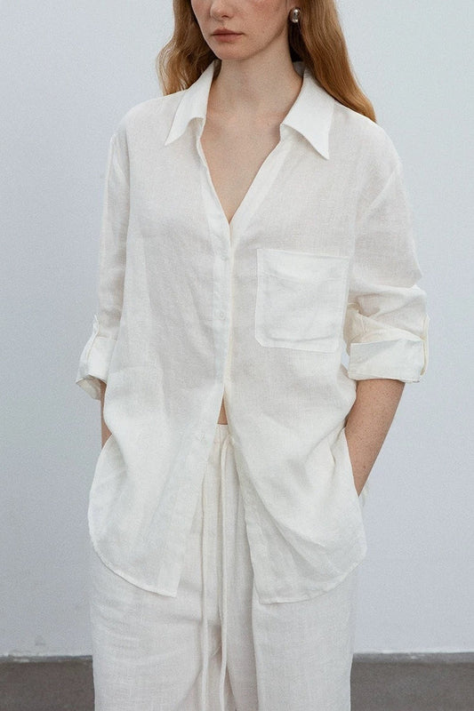 Minimalist Casual Vibe Linen Loose-fit Bloshope