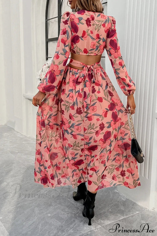 Boho Beach Deep V Neck Maxi Dress