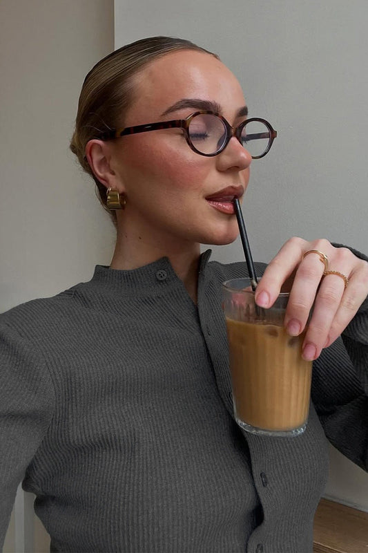 Ribbed Mock Neck Cardigan Pants Set