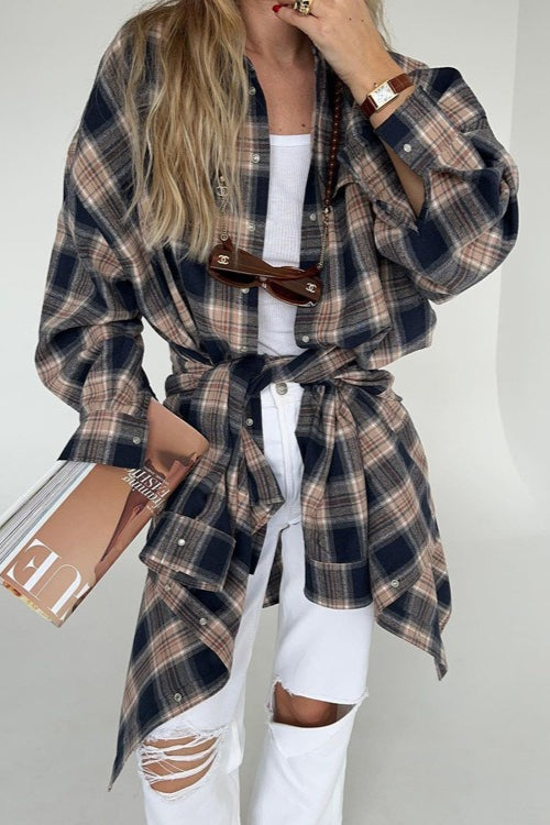 Boyfriend Style Plaid Shirt Bloshope
