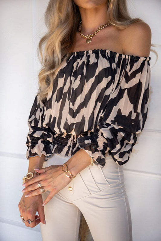 Wide Sleeve Off Shoulder Bloshope