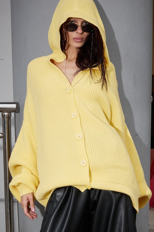 Solid Color Button Hoodie