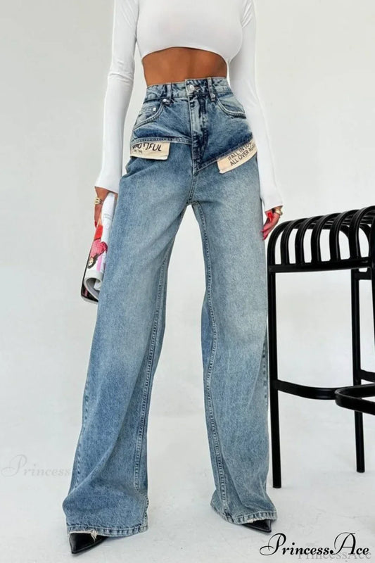 Cool High Waist Slimming Straight Wide Leg Jeans