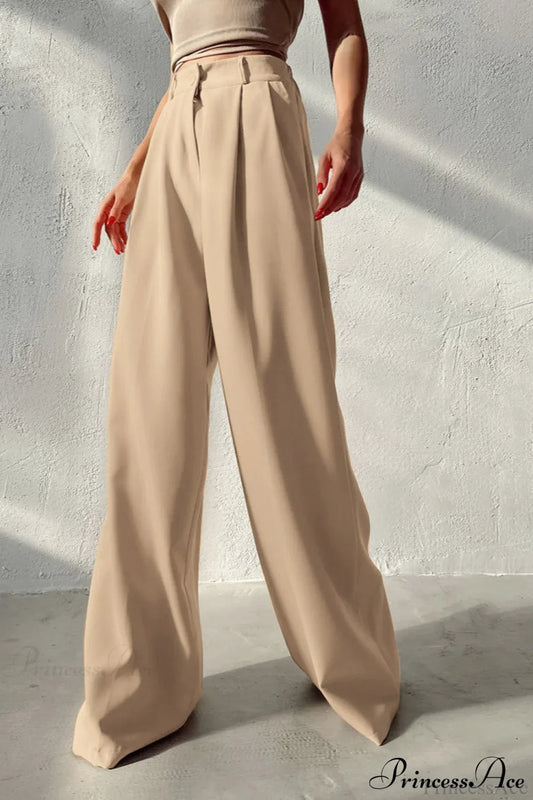 Cooling Silk Wide Leg Casual Pants