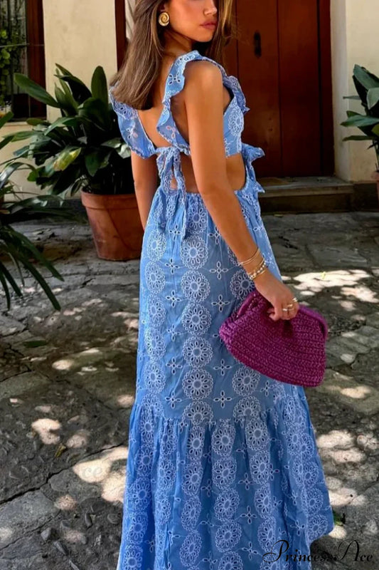 Cotton Floral Lace Party Boho Dress