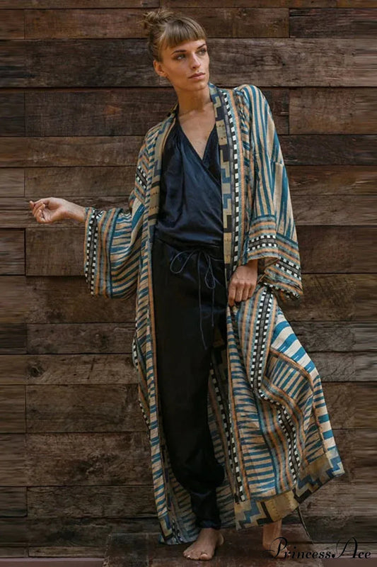 Cotton Floral Print Kimono Cover-up