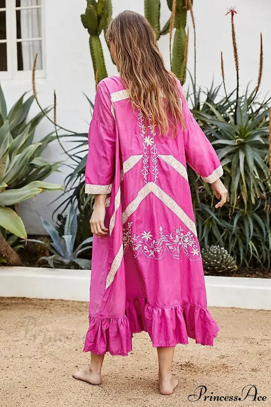 Cotton Rayon Long Sleeve Boho Dress