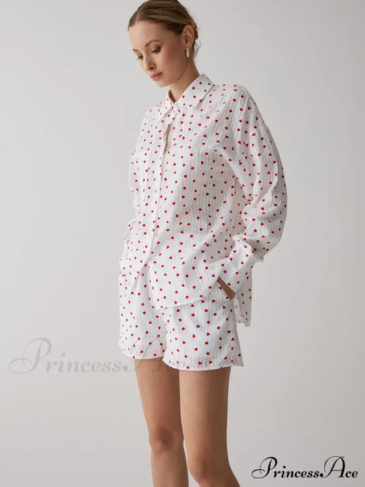 Cotton Sweetheart Striped Trendy Soft Short Set Sets