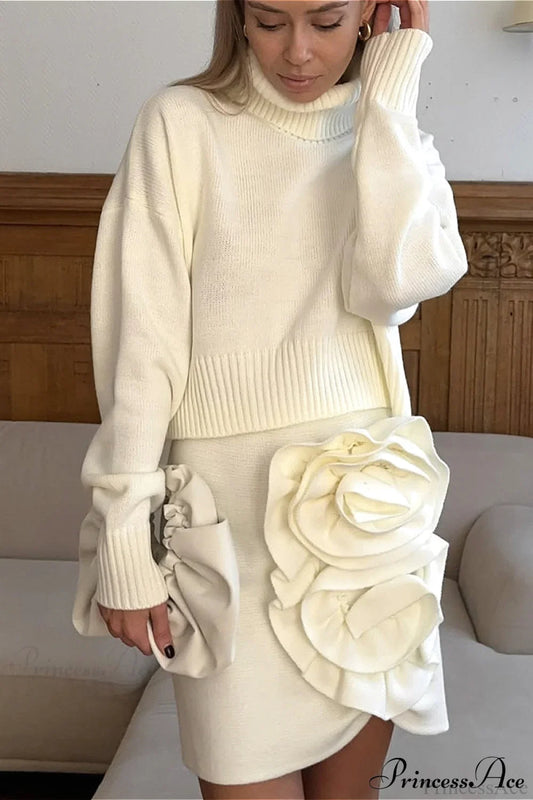 Crew Neck Thick Solid Short Sweater