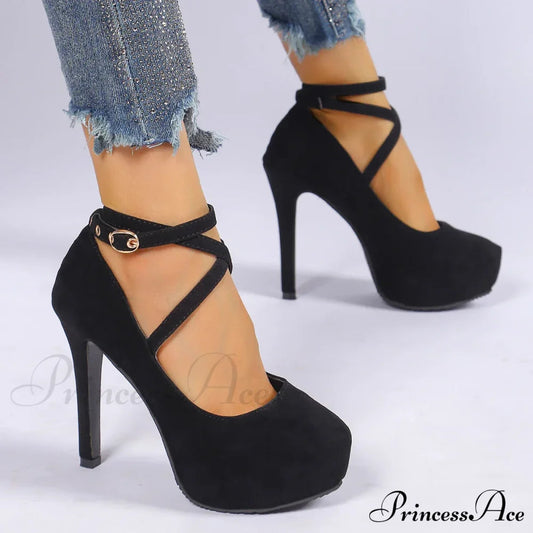Cross-Tied Ankle Strap Wedding Platform Dress High Heels Zapatos De Mujer High Heel