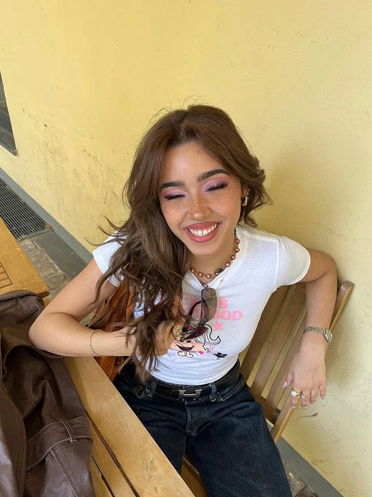 Kawaii Short Sleeve Crop Top T-shirt