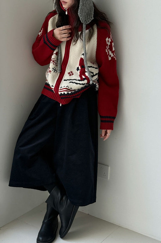 Retro Double Zip Cardigan