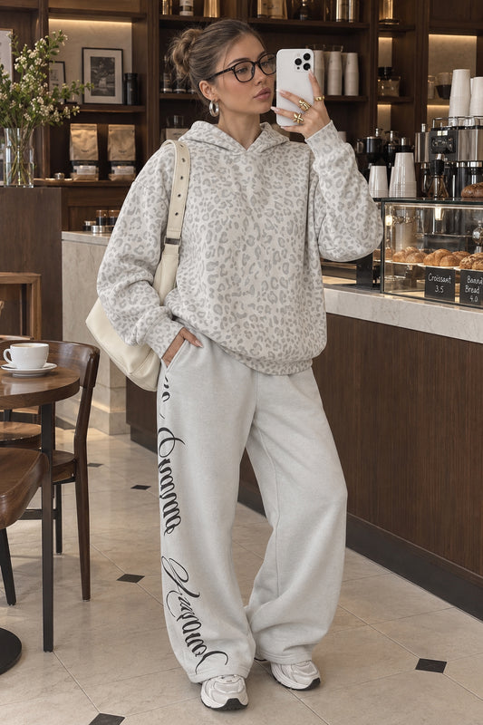 Leopard Print Pullover Street Hoodie