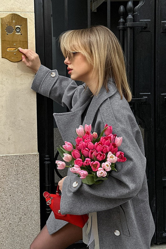 Grey Wool Blazer Jacket