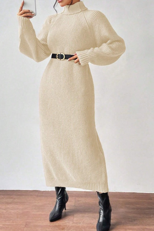 Turtleneck Pullover Sweater Dress