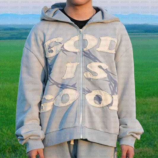 Y2K Mysterioshop Letter Embroidery Hoodie