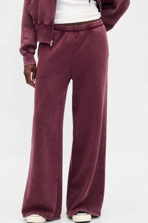 Retro Solid Hooded Zipper Loose Two Piece Set