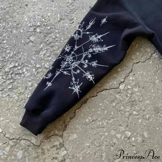 Dark Pattern Print Informal Hoodie