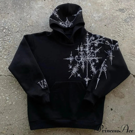 Dark Pattern Print Informal Hoodie