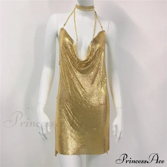Diamond Halter Sequin Party Dress