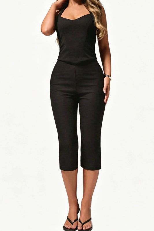 Stretch High Waist Cropped Flare Pants