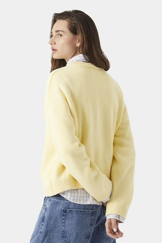 Embroidery Knit Slouchy Pullover Bloshope