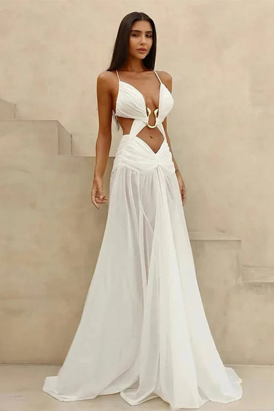 Mesh Hollow Out Boho Dress