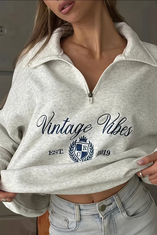 Vintage Vibes Quarter Zip Sweatshirt