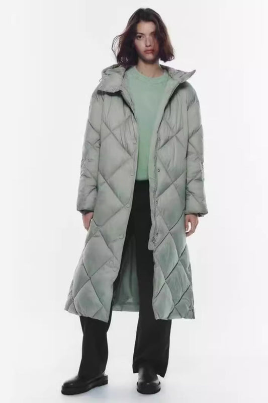 Padded Longline Hooded Puffer Coat
