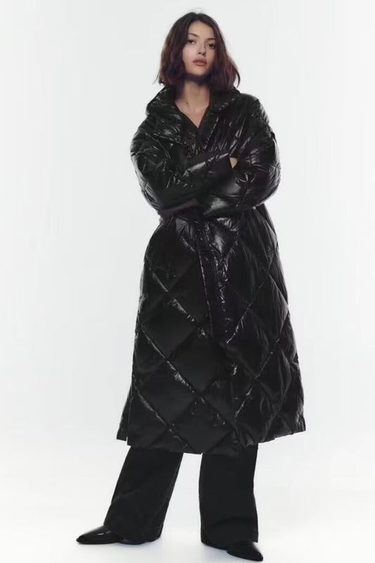 Padded Longline Hooded Puffer Coat