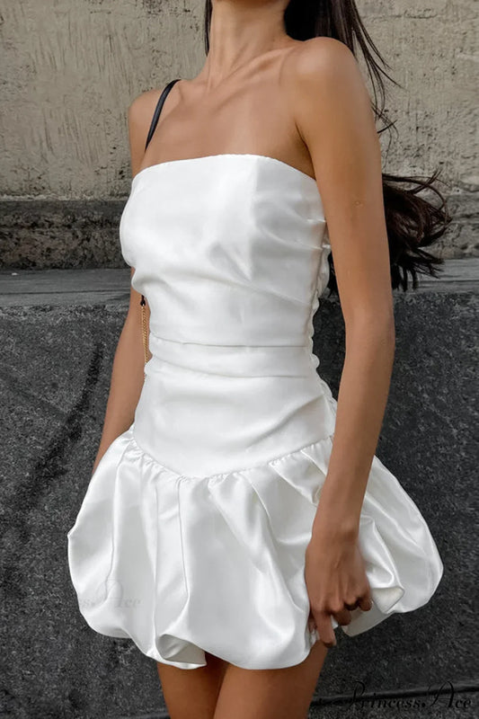 Fitted Crop Top Ruffled Mini Dress