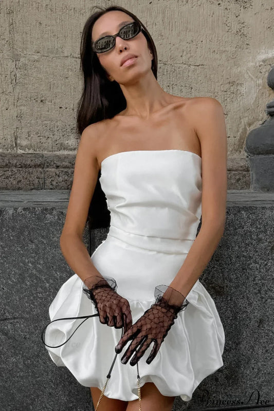 Fitted Crop Top Ruffled Mini Dress