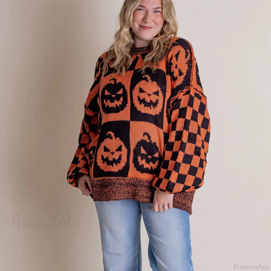 Gingerbread Aesthetic Christmas Sweater - Long Sleeve Round Neck Orange / S Sweaters-L