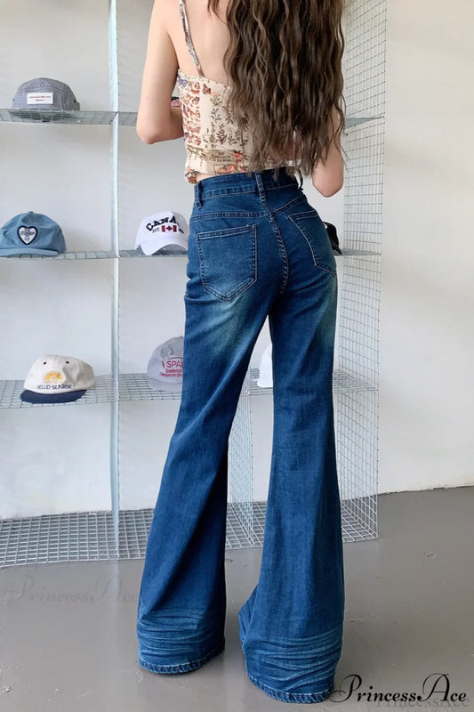 High-Waisted Flare Relaxed Full-Length Jeans