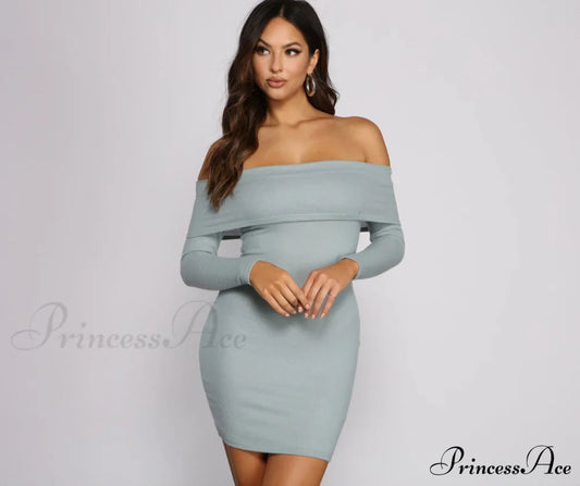 Keep It Chill Off The Shoulder Mini Dress - Lady Occasions