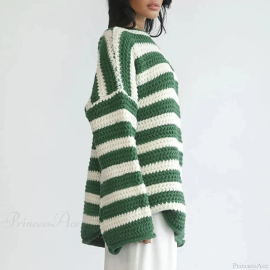 Korean Style Striped Oversized Sweater
