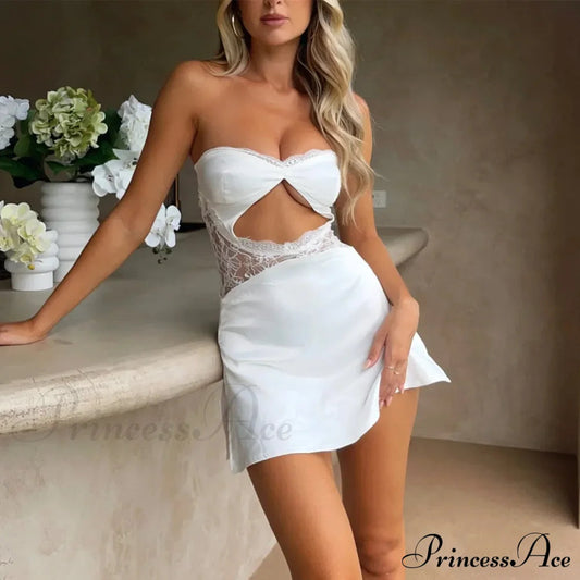 Lace Hollow-Out Bodycon Party Dress