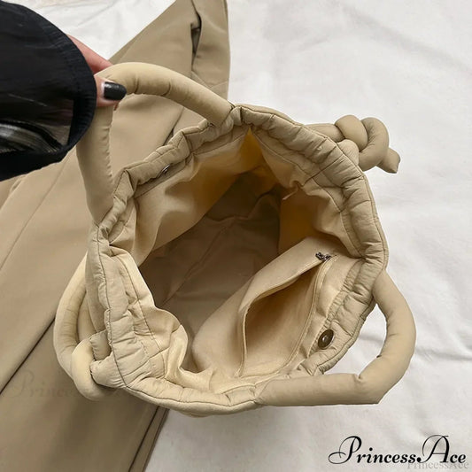 Large Capacity Puffer Nylon Tote Handbag Designer