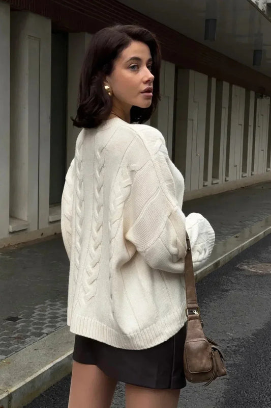 Loose Solid Lazy Casual Crewneck Sweater