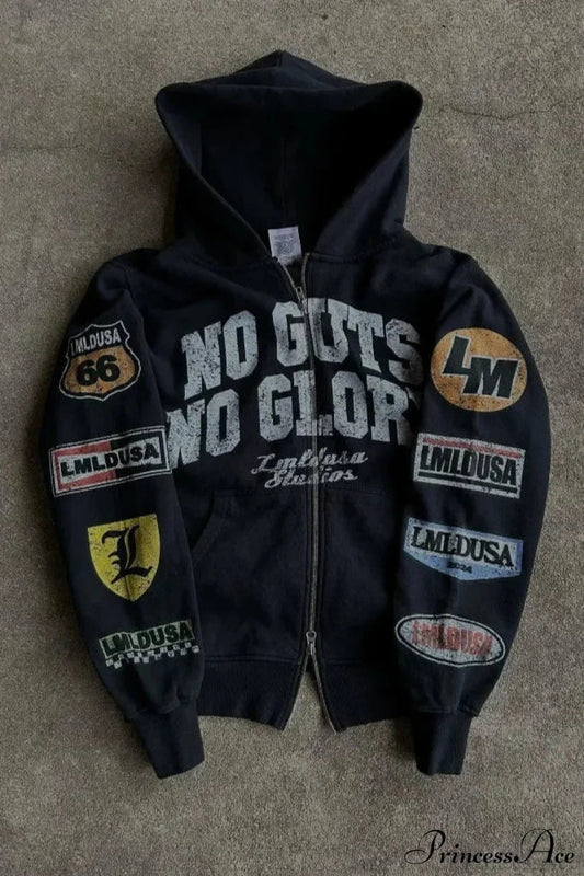 Motorcycle Style Graphic Hoodie