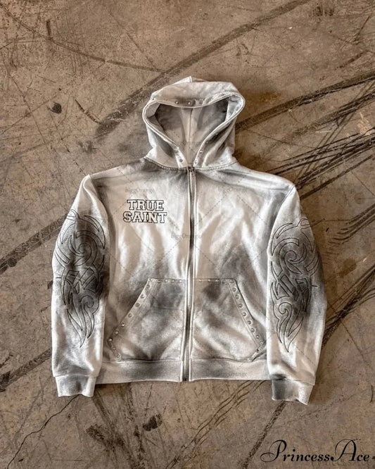 Obscure Gothic Vintage Zipper Hoodie