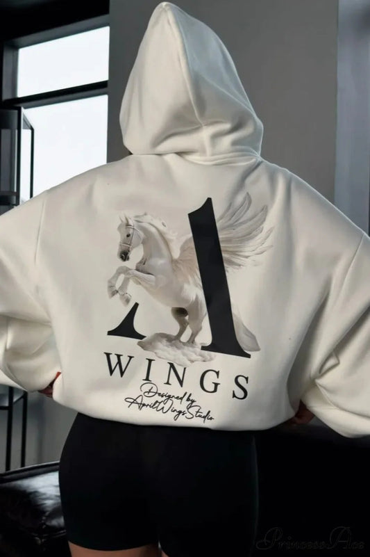 Oversized Slouchy Print Relaxed Hoodie