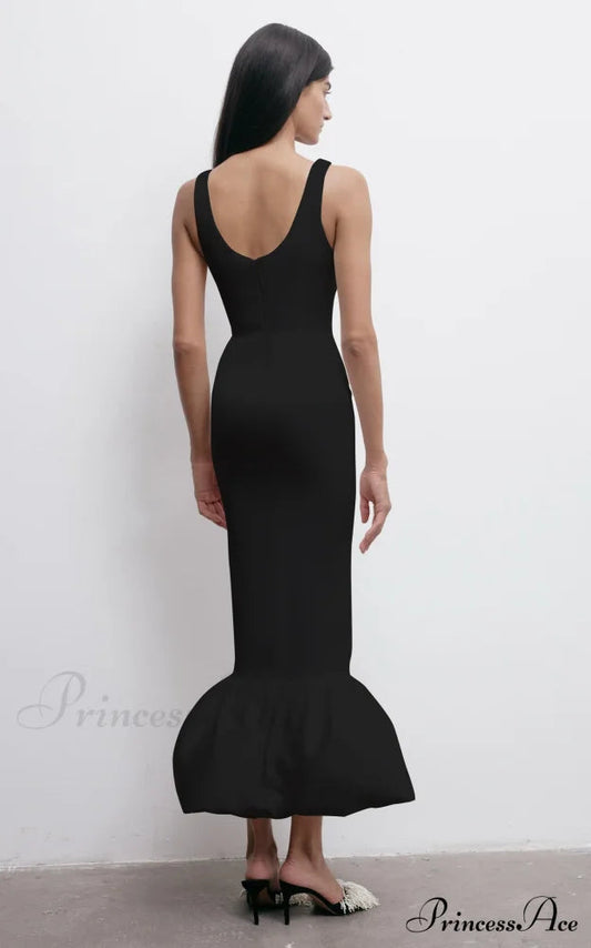 Pearl Flower Midi Mermaid Party Dress